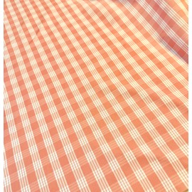 Coral Color Palaka Heavy Woven 100% Cotton Hawaiian Print Fabric Sold by The Yard