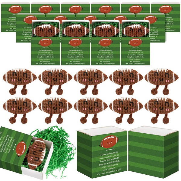 Tudomro 20 Set Crochet Football Stuffed Gifts Bulk Inspirational Box