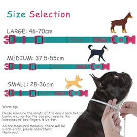 Wolfone Waterproof Adjustable Dog Collar for Small Medium Large Dogs Comfort Sturdy Odor Proof Easy Clean with Quick Release Buckle（Viridian Green Large）