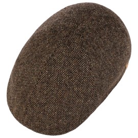 Mayser Classic Tweed Flat Cap Peaked Cap Flat Cap Wool Cap Men's – Made in the EU Winter Autumn Winter, brown