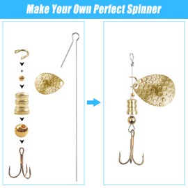 Fishing Lure Making Kit Spinner Lure Making Supplies Inline Spinner Blade Spinnerbait Parts Accessory Shaft Spinner Clevis Treble Hooks Spoon Fishing Beads DIY Make Your Own Fishing Lures Kit