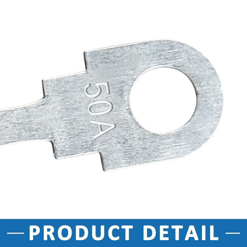 A ABSOPRO 50A Flat Fuse Strip Metal Silver Tone for