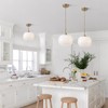 BOKT 1-Light Gold Dome Pendant Light Mid Century Modern White