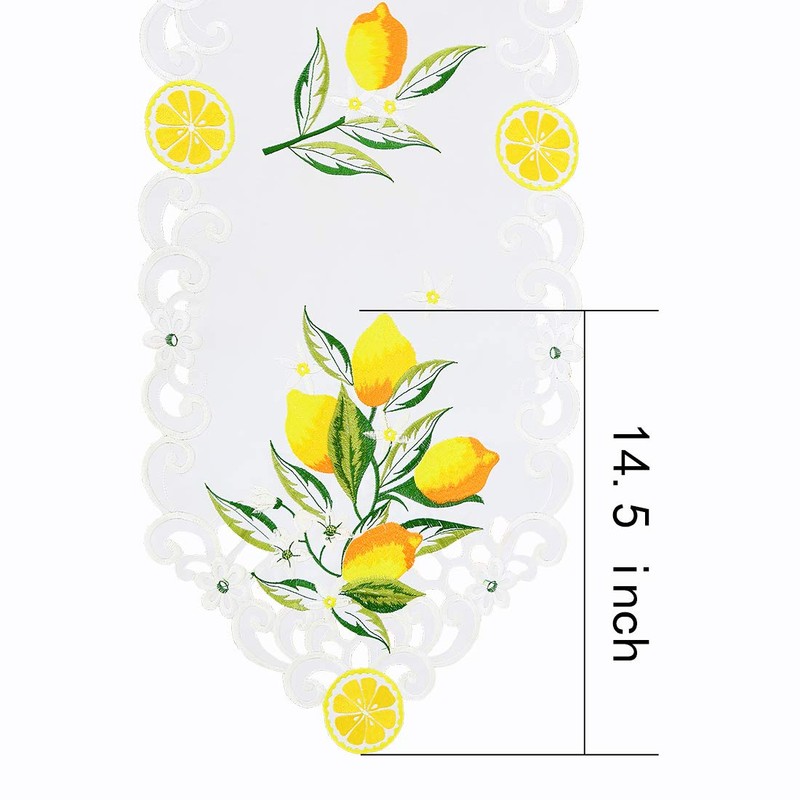 Simhomsen Embroidered Lemon Table Runners, Table Decors for Spring and