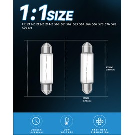 Keiurot Under Cabinet Light Bulbs T3 42MM Festoon Light Bulb, UnderCabinet Bulb 12V 10W Xenon Festoon Bulbs Boat Marine Ceiling Bath Lights 2700K,12Pack
