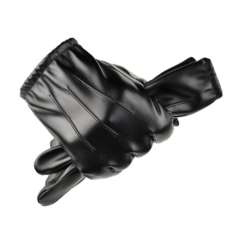 Men's Leather Gloves Touch The Screen Prevent Wind During Driving