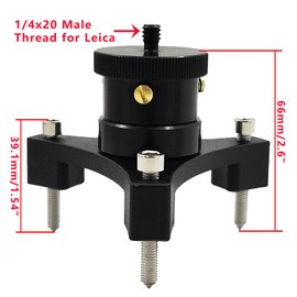 0.25" Screw Mount Mini Tripod Tribrach, Rotatable Tripod for Leica GMP111 GRZ101 Prism Total Station Surveying Camera, 1/4"-20 Male Thread to 5/8"-11 Female Thread