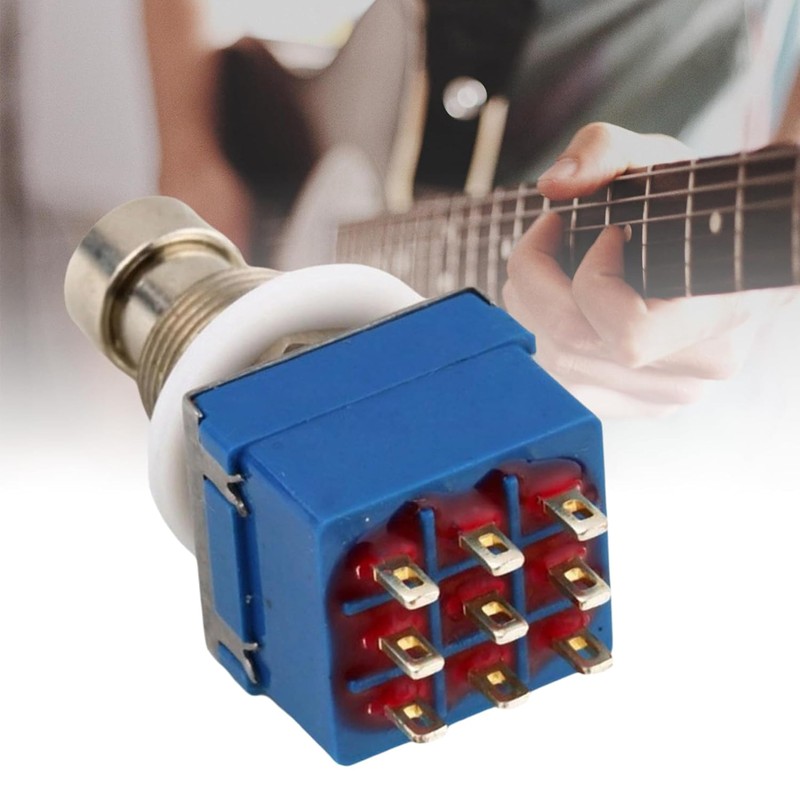 9-Pin 3PDT Guitar Effects Pedal Box Stomp,Foot Pedal Switch Stompbox,True