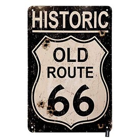 Tin Sign For Route 66 Sign Historic Old Route 66 Road Vintage Metal Signs for Men Women Wall Art Decor for Home Bars Clubs Cafes 8x12 Inch