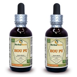 Hou Pu (Magnolia officinalis) Tincture, Dried Bark Liquid Extract (Brand name: HerbalTerra, Proudly made in USA) 2x2 fl.oz (2x60 ml)