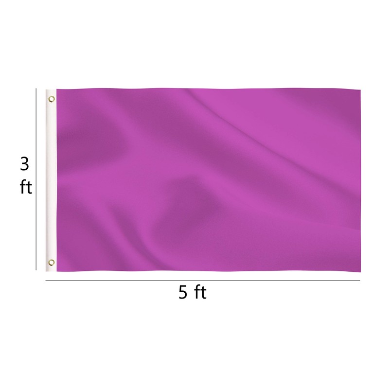 2 Pack Solid Purple Flag,3x5 Ft DIY Solid Purple Flag