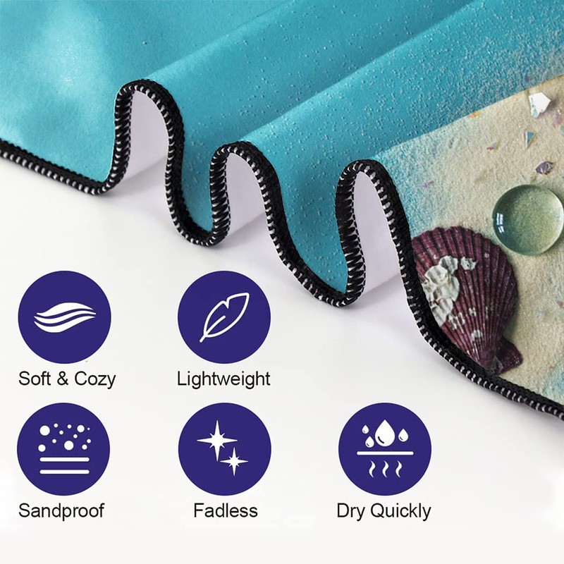 Violetpos Quick Drying and Lightweight Beach Towels, Beach Towel, Large,