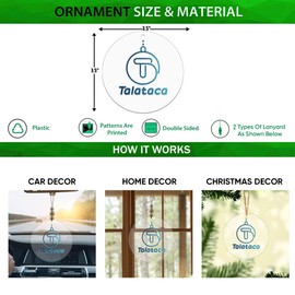 Talataca One Mental Breakdown Later 2D Flat Car Ornament & Wood Beads, Funny Beaded Rear View Mirror Accessories, Rearview Hanging Charm, Christmas Tree Decor