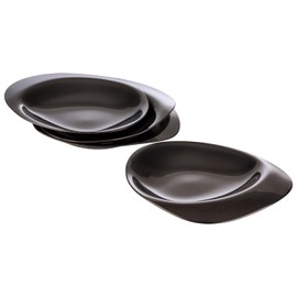 APS Pebbles 40793 Set of 4 Plates Stainless Steel PVD Coated 8.5 x 8 cm Height 1 cm Gunmetal Look