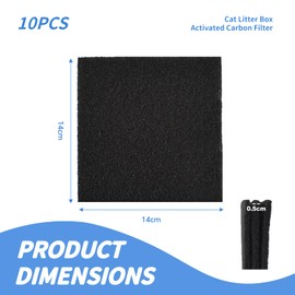 svpfuo Pack of 10 Cat Litter Tray, Activated Carbon Filter, Highly Absorbent Cat Litter Tray, Carbon Filter, Used in Compost Containers and for Odour Reduction in Cat Litter Trays