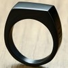 Retro Vintage Style Stainless Steel Signet Ring (Black, 16)