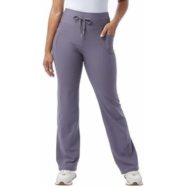 32 Degrees Wide Leg Pants Woman - Ribbed Semi-Flare Pant - Yoga Pants for Women (Gray, S), Small