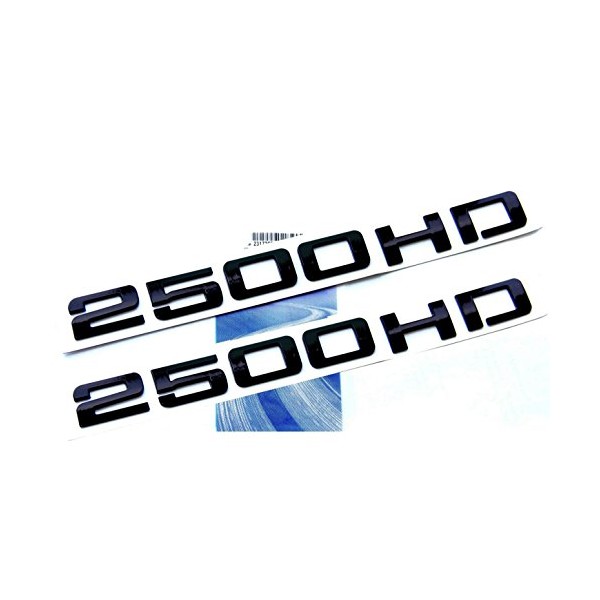 Yoaoo 2x OEM Black 2500Hd 2500 Hd Nameplates Emblems Badges Alloy Glossy for Gm Silverado Sierra