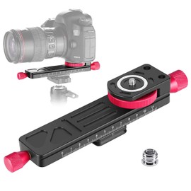 koolehaoda All Metal Wormdrive Macro Focusing Focus Rail Slider/Close-up Shooting Clamp Plate: 115 mm Adjustment with 1/4 Inch Screw Head for DSLR Cameras, Tripod Ballhead, Arca/RRS Lever Clamp