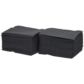 Saten ser22205174 2-Ply Coktail Napkin, 20 x 20 cm, Folded in 1/4, 100 Napkins, Smooth with Border, Black