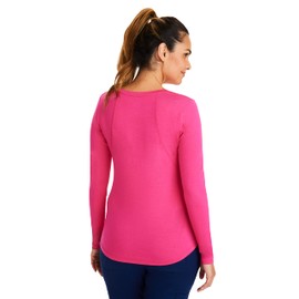 Healing Hands Mackenzie Women's Underscrub, Long Sleeve Tee with Thumbholes, Modern Fit Fabric Blend 5051, L, Carnation Pink