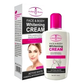 Crema Aclarante Aichun Cara Y Cuerpo Leche Y Colageno Beauty Todo Tipo De Piel