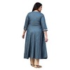 Yash Gallery Rayón Buta Print Anarkali Kurta para mujer, Azul.,