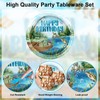 Avezano 192 Pcs Gone Fishing Tableware Fishing Birthday Party Decoration