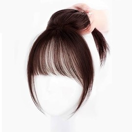 3D Lightweight Bangs for Women Part Wig, Hatten Bangs, Gray Hair Loss, Thinning Hair, Pair Pieces, Natural Point Wig, Natural, Atmospheric, Top Cover (Dark Brown)