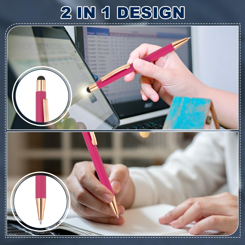 PATIKIL 3pcs Ballpoint Pen with Stylus Pen, 2 in 1