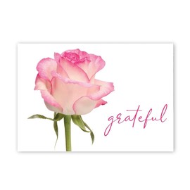 Great Papers! Grateful Pink Rose Thank You Note Card and Envelope, 4.875" x 3.375", 24 count (2025029)