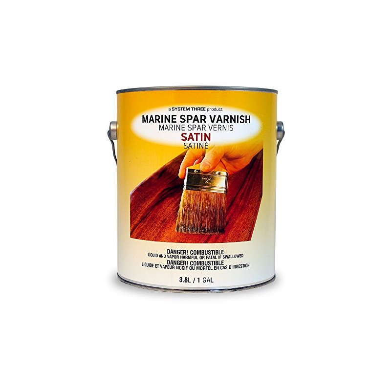 System Three Marine Spar Varnish, Satin, 1 Gallon Can