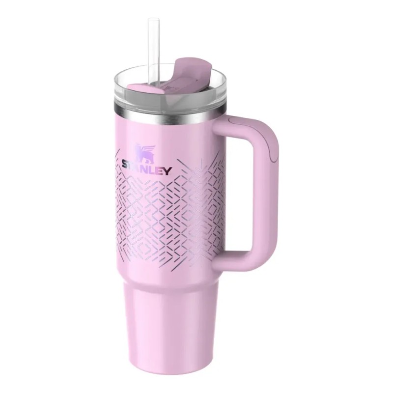 Termo Quencher Con Popote Pink Icicle Gloss 887ml Stanley