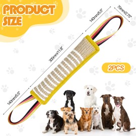 2pcs Dog Tug Toy Bite Tug Toy - Dog Bite Jute Pillow Pull Toy Tough Squeaky Dogs Toys with 2 Handles Durable Interactive Toys for Medium Large Dogs Tug of War Fetch Puppy Training Interactive Play (B)