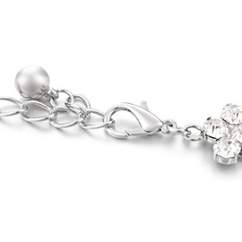 WedDecor Women Waist Chain Belt with Oval Shape Diamante Rhinestones Fastening Stylish Clasp for Casual, Semi Formal, Western Outfits, 46 inches Long (24mm Wide, Silver)