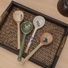 JANKOW 4 Pack Japanese Ceramic Soup Spoons, Long Handle Japanese