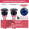 DMWD 2Pcs 19mm Metal Latching Push Button Switch Waterproof 7Amp