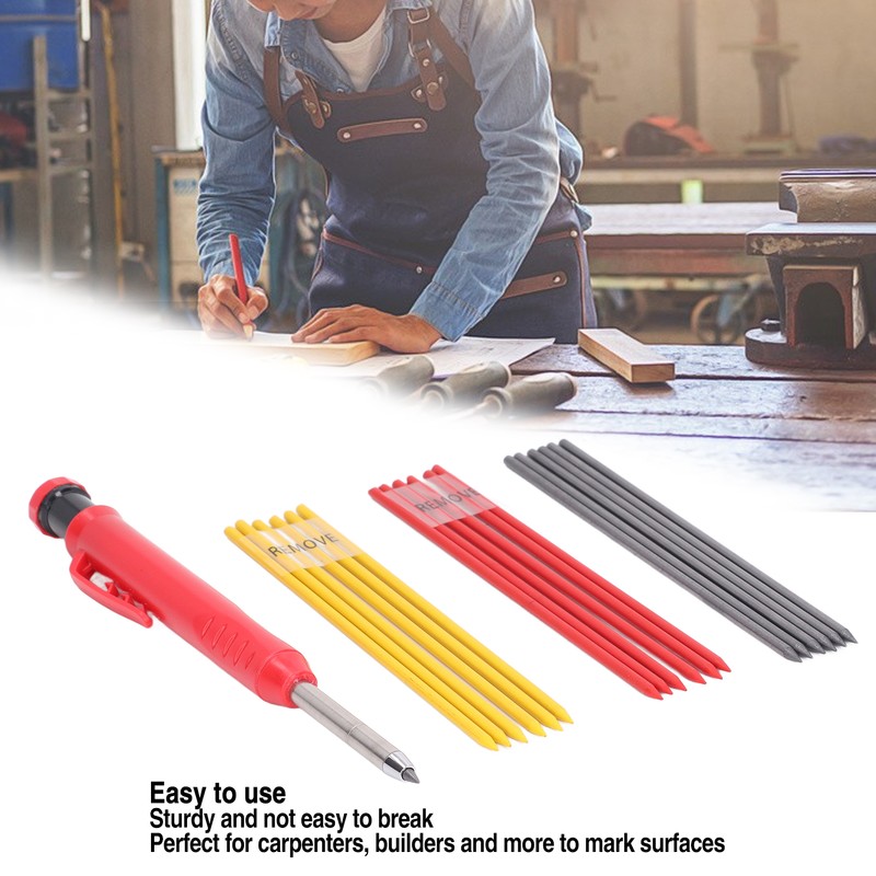 19Pcs Carpenter Pencil Set ABS Tungsten Carbide Construction Carpenter Marker