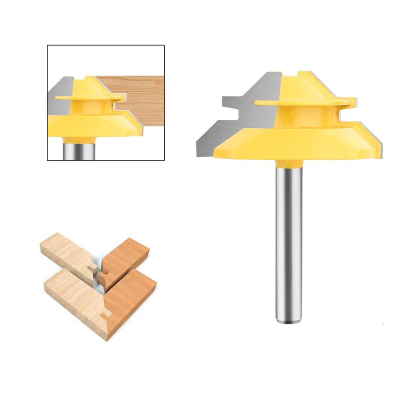 1/4 Inch Shank Router Bit，45 Degree Lock Miter Router Bit
