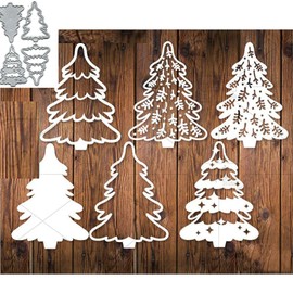 4pcs Christmas Tree Die Cuts,Merry Christmas Snowflake Metal Cutting Dies Cut Stencils Template Mould DIY Invitation Card Scrapbook Embossing Craft Card Making