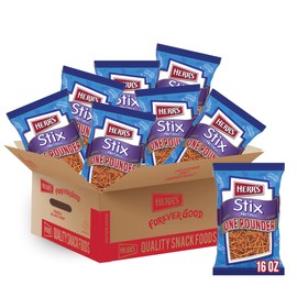 Herr's Pretzel Stix, 16 Ounce (Pack of 7 Bags) – Crunchy Pretzel Sticks with a Salty Snap – Perfect for Parties, Lunchboxes, and Munching