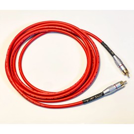 A1 Sound Van Damme Red Ultra X Subwoofer Cable 2 Metre Single Length Terminated With Gold Plated RCA Phono Plugs.