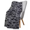 Black Bat Print Flannel Throw Blanket – Soft Lightweight Blanket