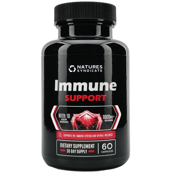 Natures Syndicate Immune Support Supplement - 10-in-1 with Echinacea, Elderberry,
