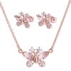 LuckyLy Set Joyería Mujer Mariposas, Baño de Oro Rosa 14k,