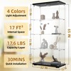 HAMBING Glass Display Cabinet, 4-Shelf 2 Doors with LED Push