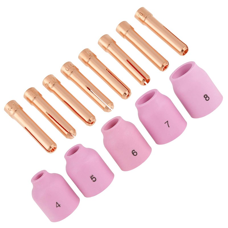 49pcs/set Gas Lens Alumina Nozzles Cups Collets Accessory Kit for