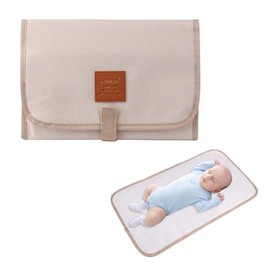 Travel Changing Mat,Foldable Portable Changing Mats,Baby Foldable Changing Mat,Beige Baby Changing Mat Portable,Foldable Baby Changing Mat Travel,Portable Baby Change Mat for Home Outside,Changing Mat