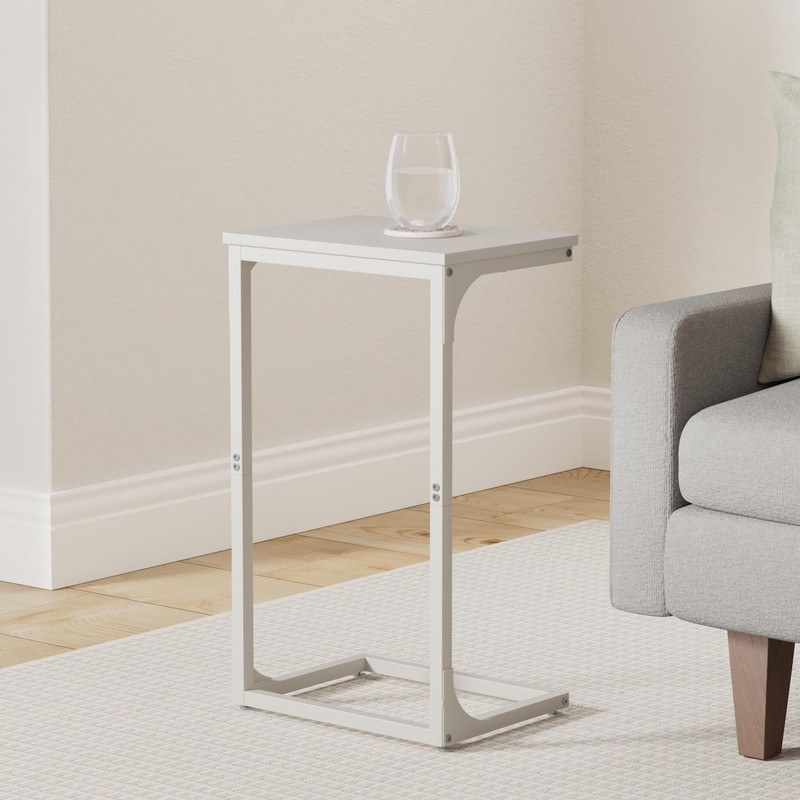 VASAGLE C-Shaped End Table, Side Table for Sofa, Couch Table