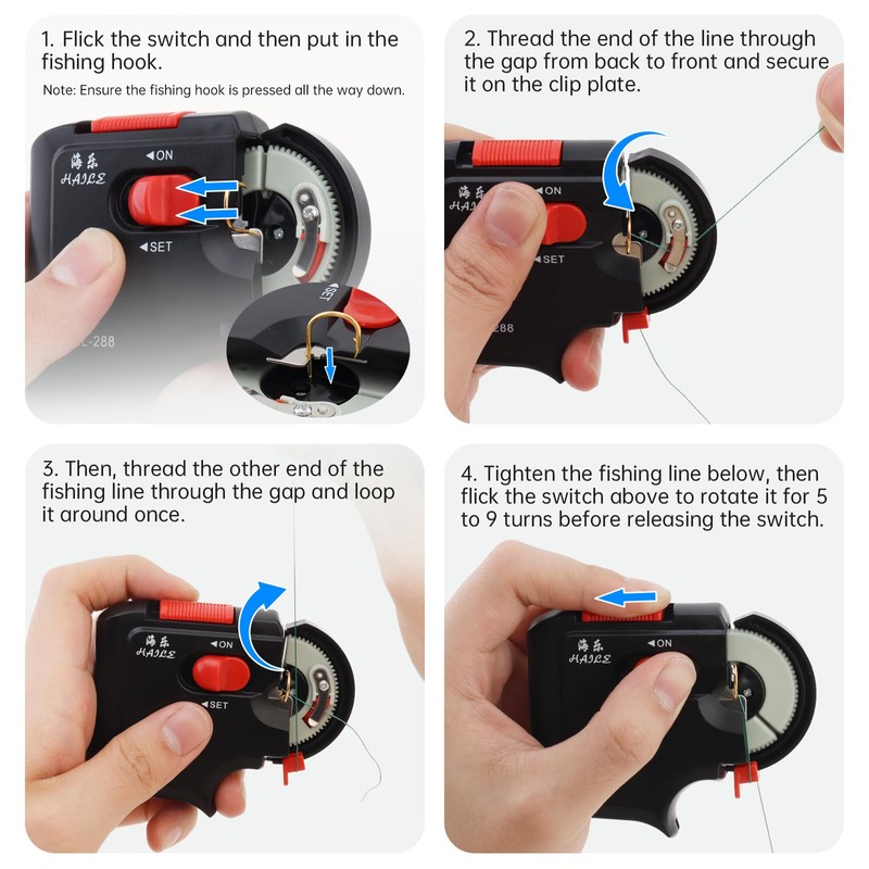 OriGlam Automatic Fishing Hook Tier Machine, Electric Device Fast Tying